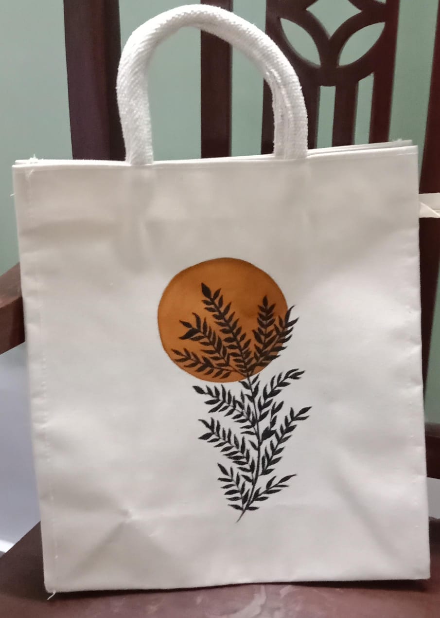 Premium Eco-Friendly Hand-Painted Bag – SuryaChitra: Earthy Elegance Tote by Innocent Hands