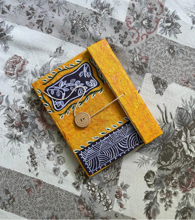 Premium Handcrafted Sustainable Stationery – Warli Whispers Notebook by IndiTemptation