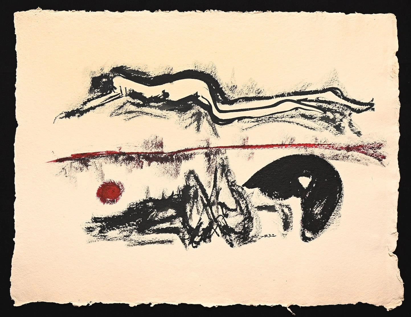 Premium Abstract Fine Art – "The Clone Within" Original Mixed Media Painting by Debajyoti Roy