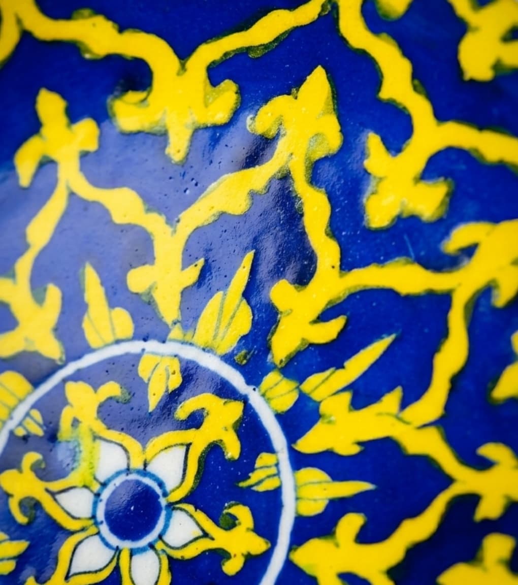 "Royal Mandala" Jaipur Blue Pottery Hand-Painted Wall Plate