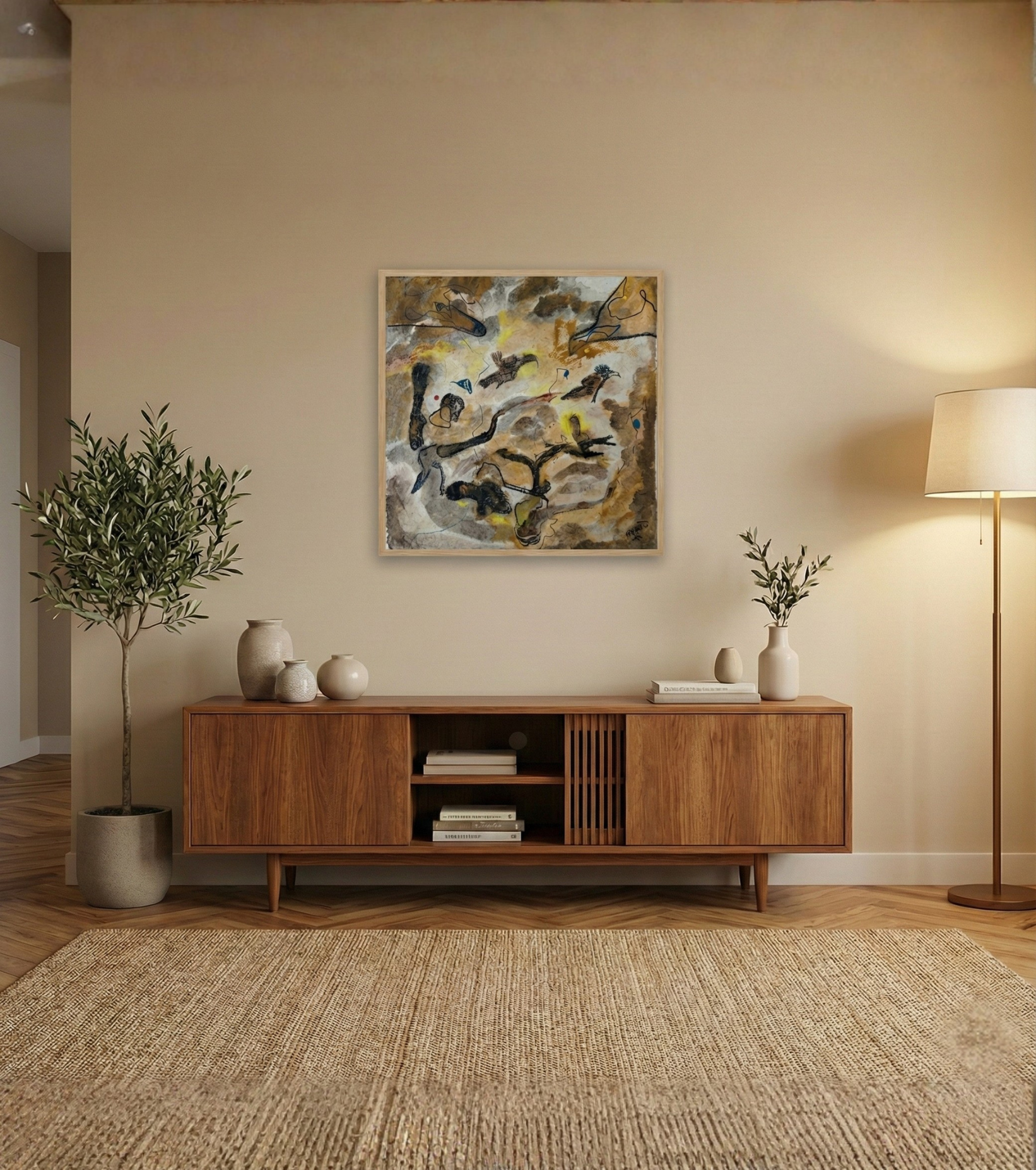 Premium Earthy Abstract Fine Art – "The Bird" (The Clone Within Series) by Debajyoti Roy