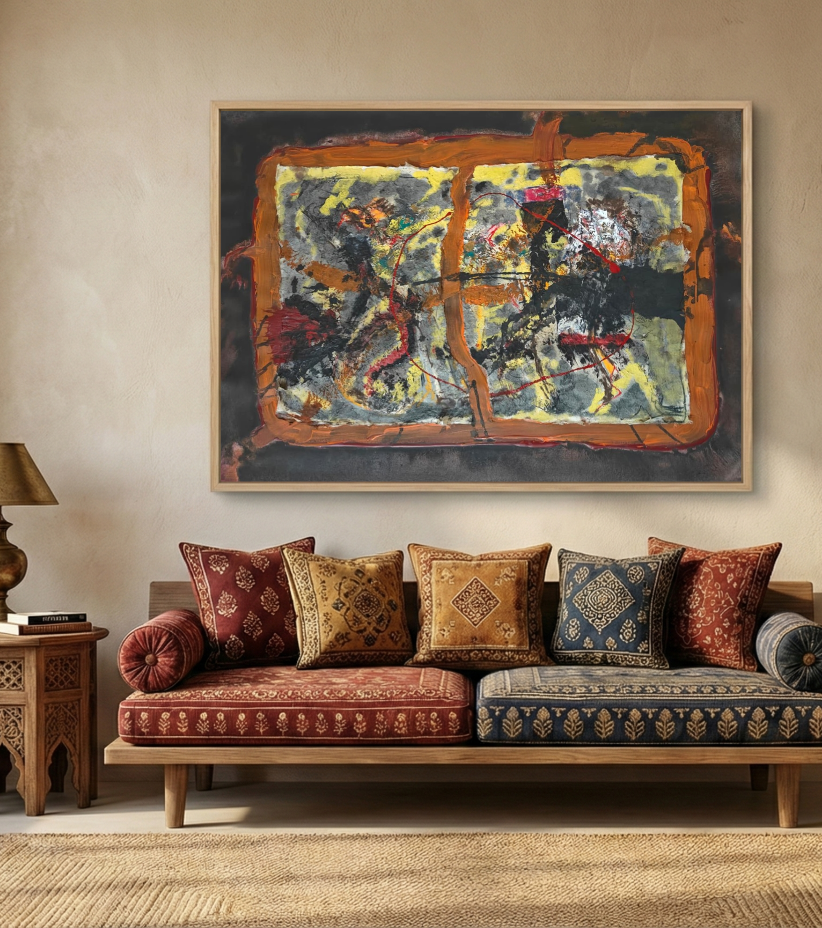 Premium Large Abstract Fine Art – "Splatted" by Debajyoti Roy