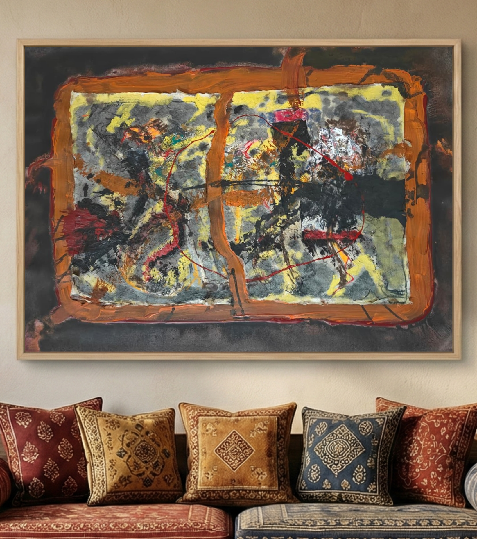 Premium Large Abstract Fine Art – "Splatted" by Debajyoti Roy