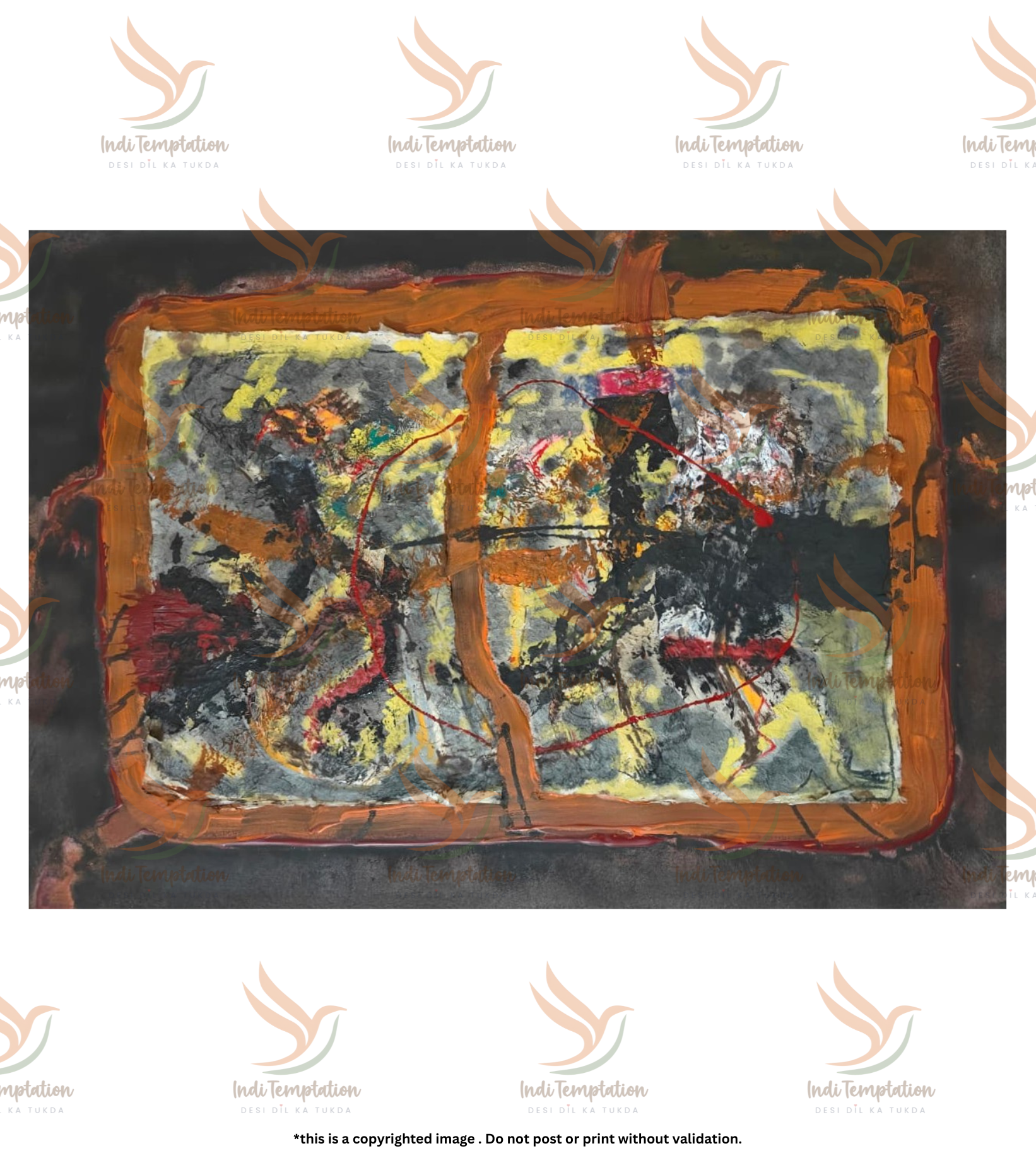 Premium Large Abstract Fine Art – "Splatted" by Debajyoti Roy