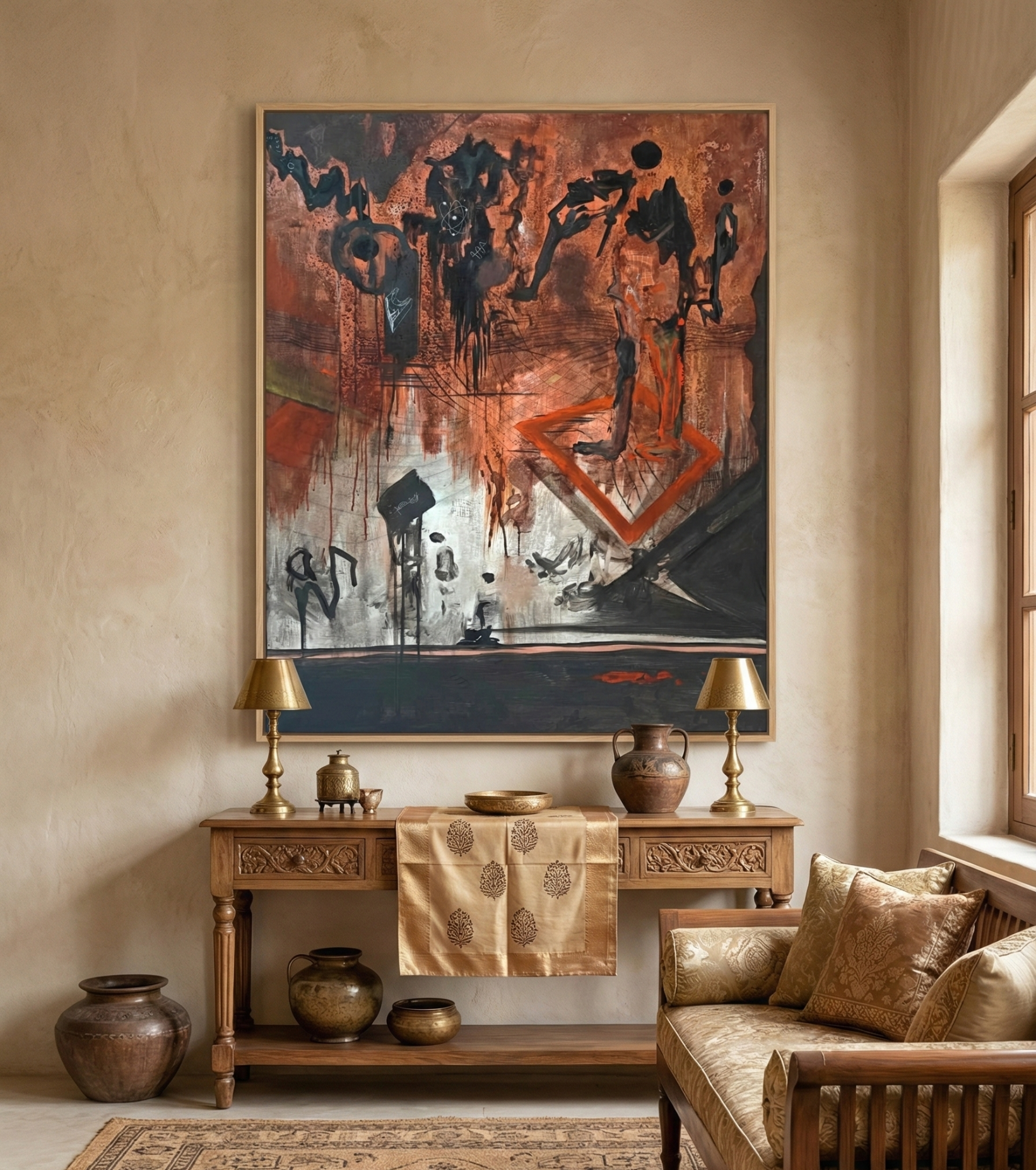 Premium Large Abstract Fine Art – "Space Time" by Debajyoti Roy