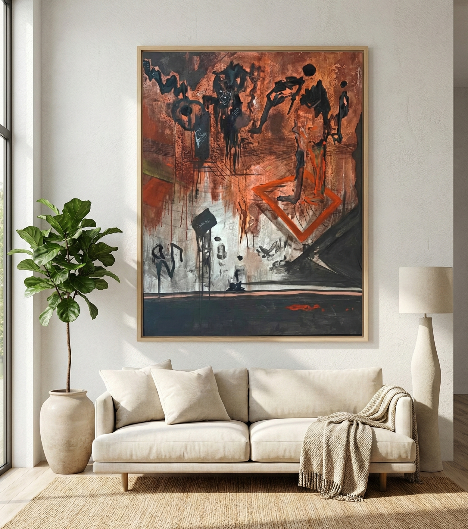 Premium Large Abstract Fine Art – "Space Time" by Debajyoti Roy