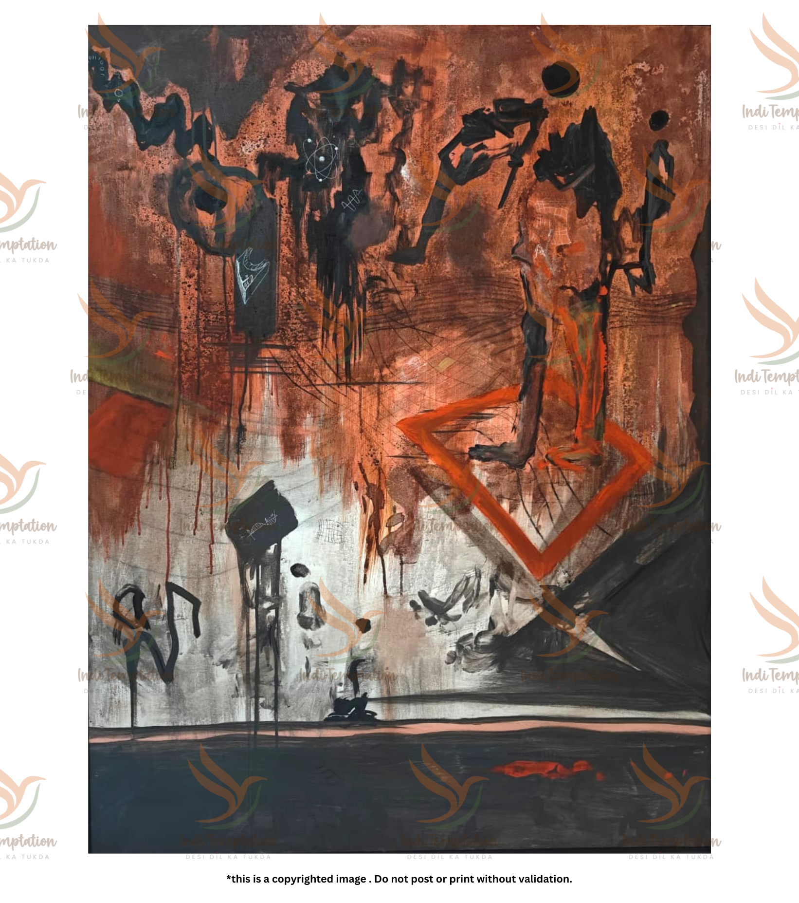 Premium Large Abstract Fine Art – "Space Time" by Debajyoti Roy