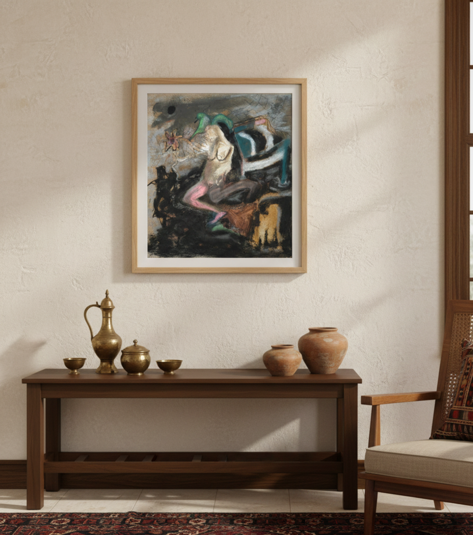 Premium Expressionist Fine Art – "Feminine Metaphor" Original Acrylic Painting by IndiTemptation