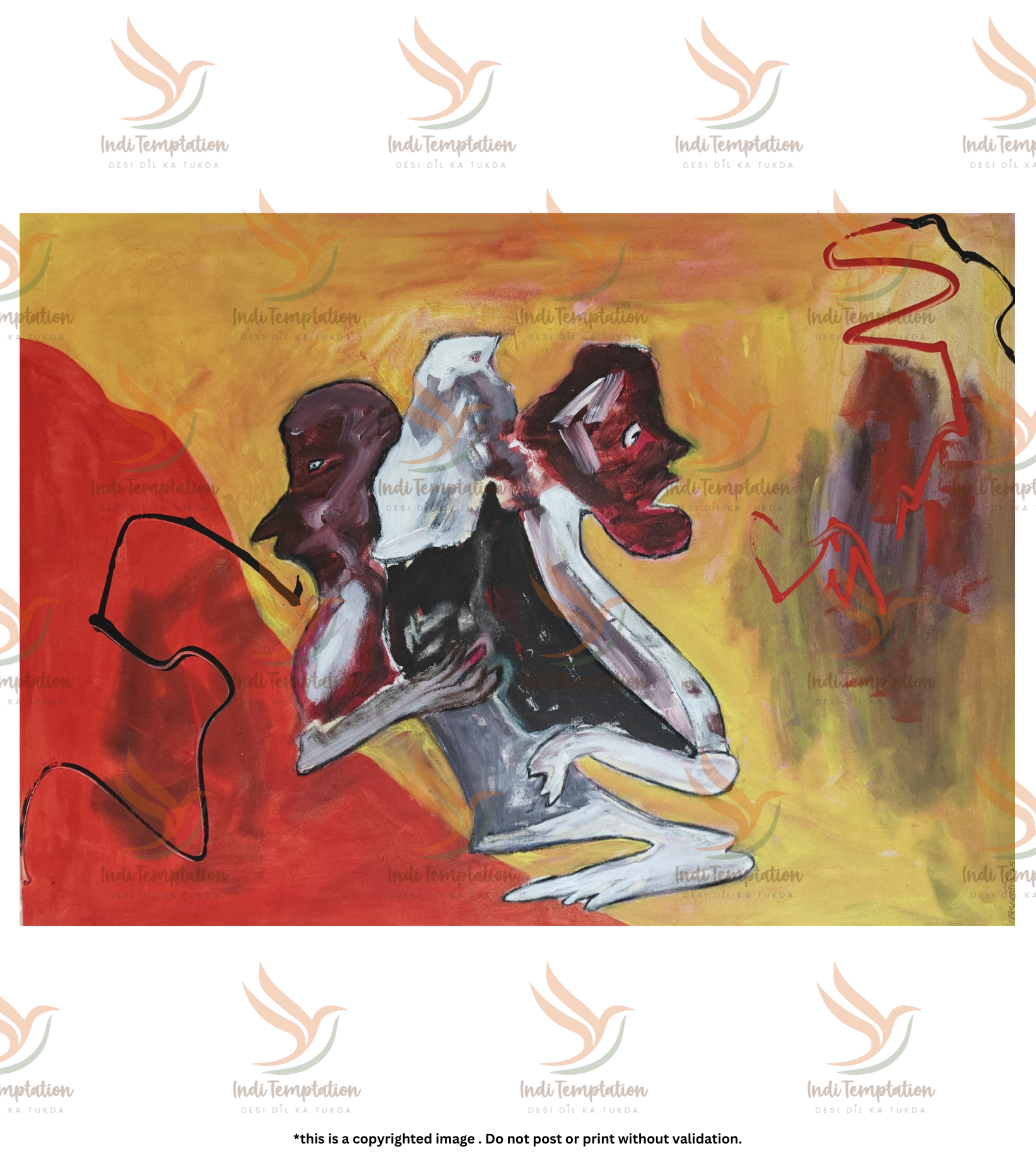 Premium Large Abstract Fine Art – "Duality" by Debajyoti Roy | IndiTemptation