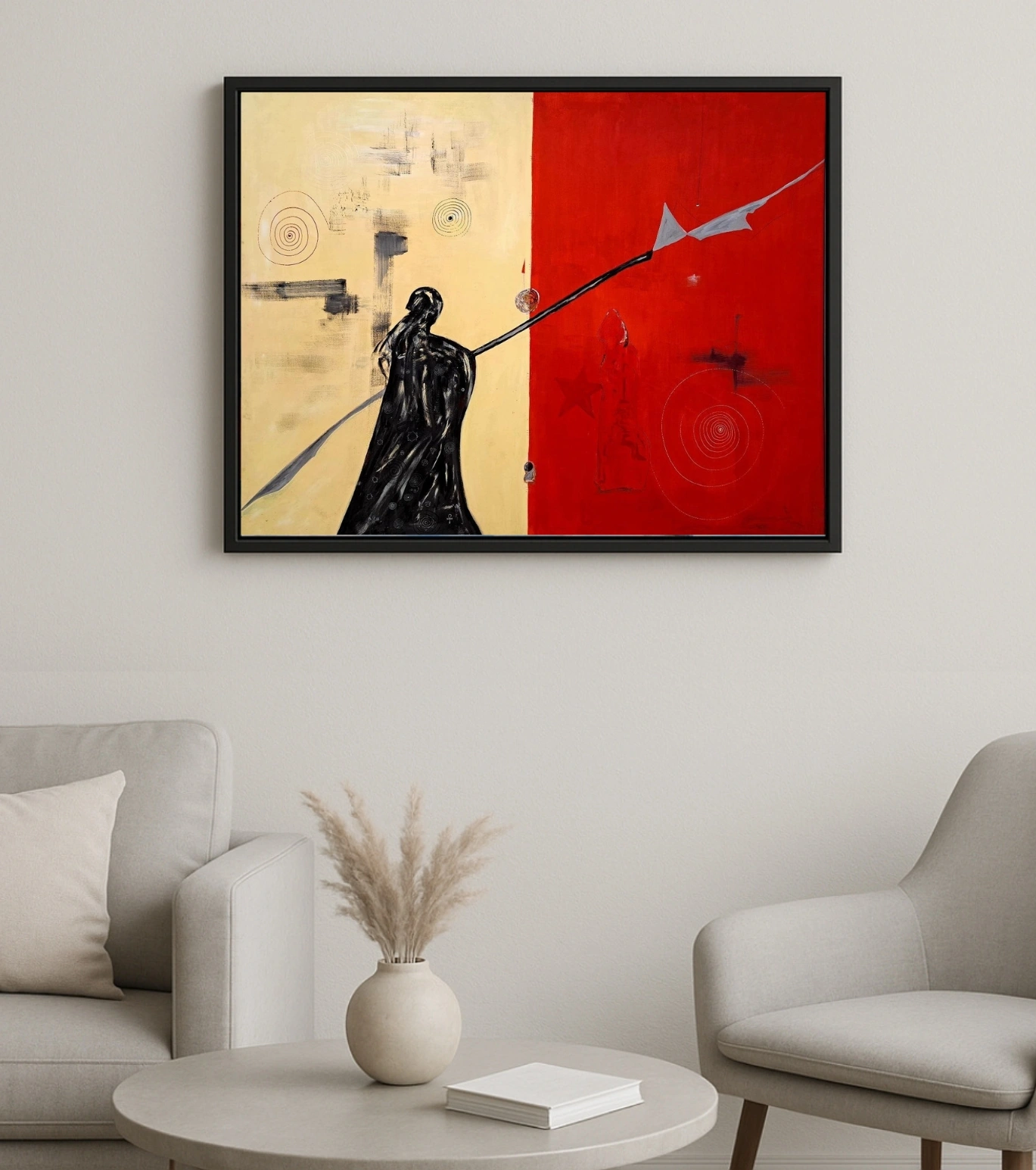 Premium Large Abstract Canvas Wall Art – "Abstract Me" (The Clone Within Series) by Debajyoti Roy