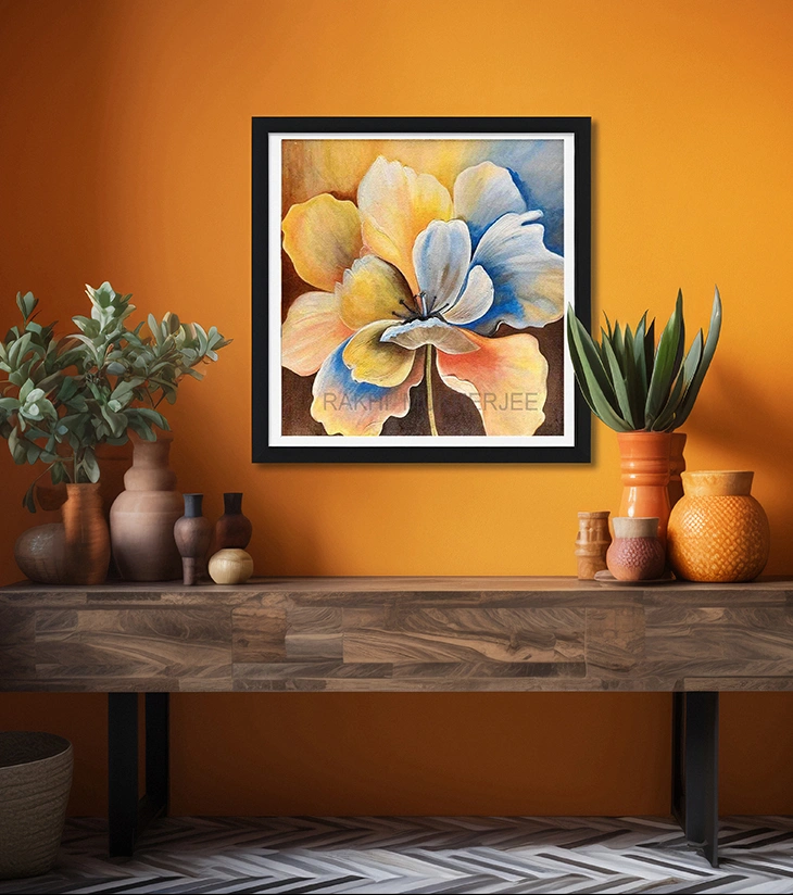 Premium Botanical Fine Art – "Petal Radiance" Handcrafted Acrylic Canvas by Rakhi Mukherjee | IndiTemptation