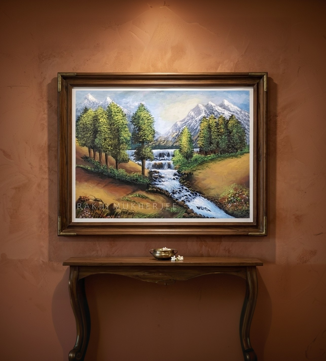 Premium Nature Landscape Art – "Landscape: Beauty of a Valley" Original Acrylic Canvas by Rakhi Mukherjee | IndiTemptation
