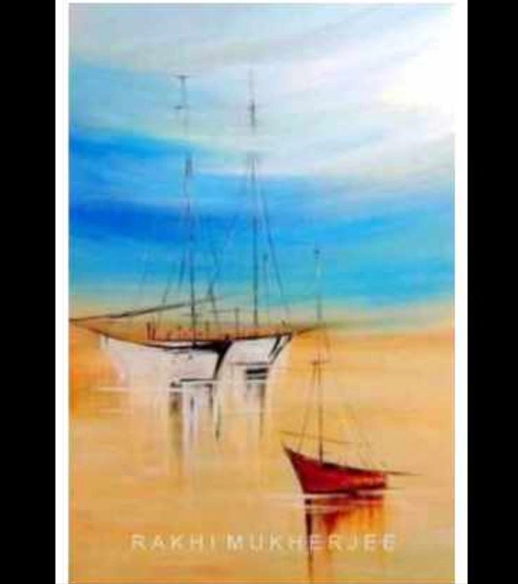 Premium Seascape Fine Art – "Hymne to the Sea" Original Acrylic Canvas by Rakhi Mukherjee | IndiTemptation