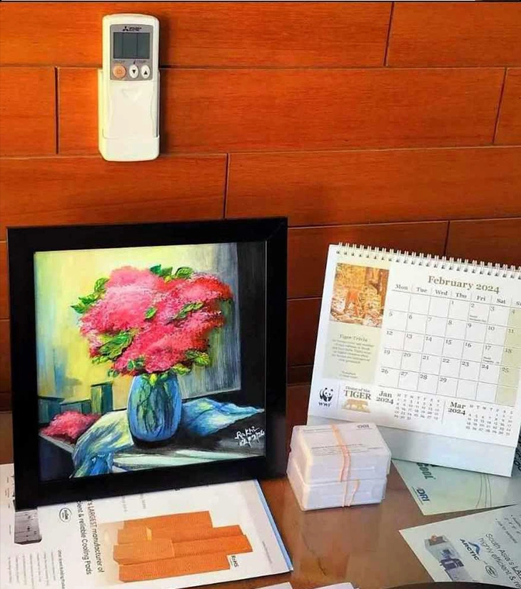 Premium Floral Still Life – "Blush Bloom" Handcrafted Acrylic Canvas by Rakhi Mukherjee | Indi Temptation