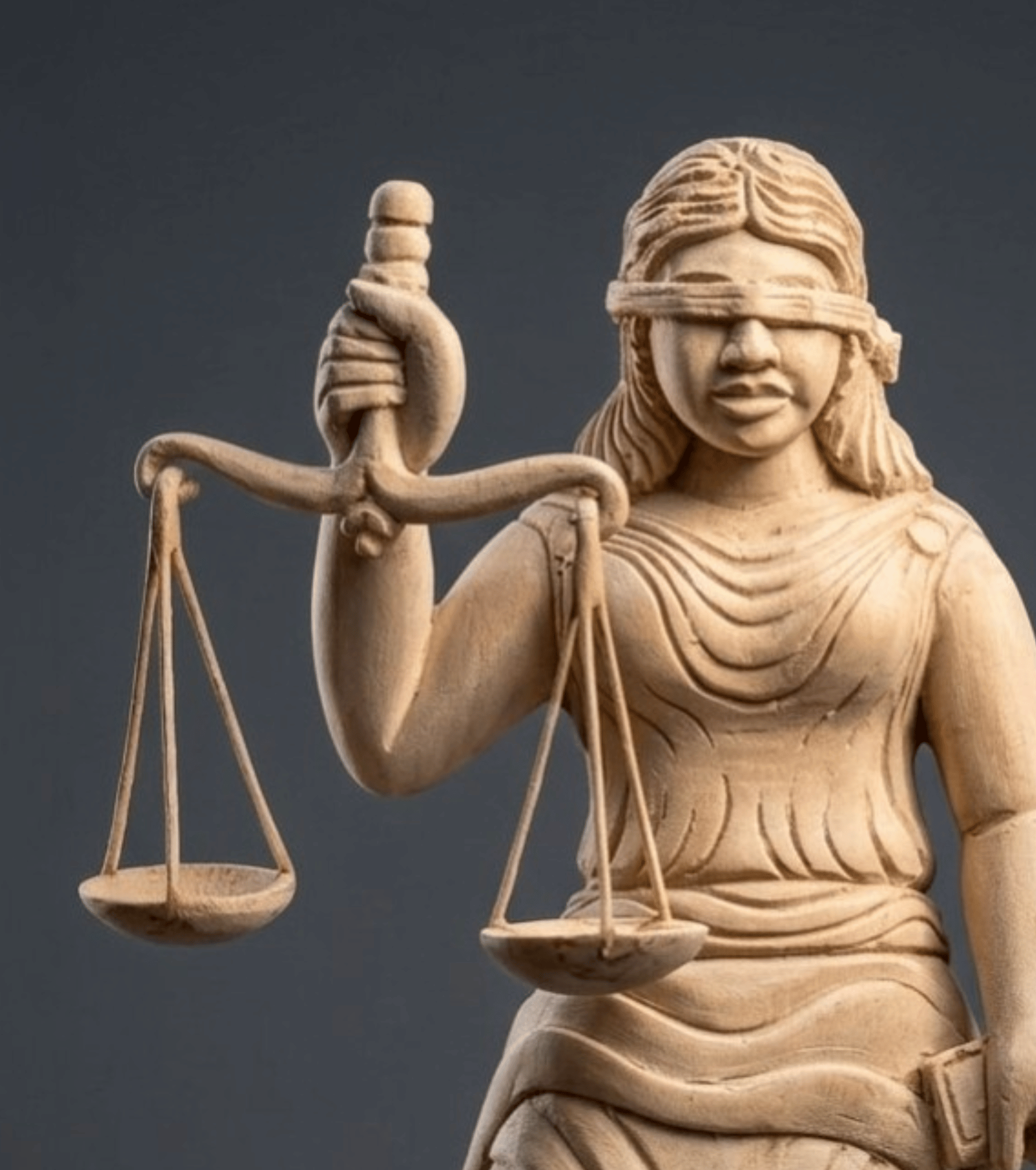 Handcrafted Wooden Lady Justice Idol – Traditional Indian Judicial Symbol (1 ft, Pure Wood, Hand-Carved)
