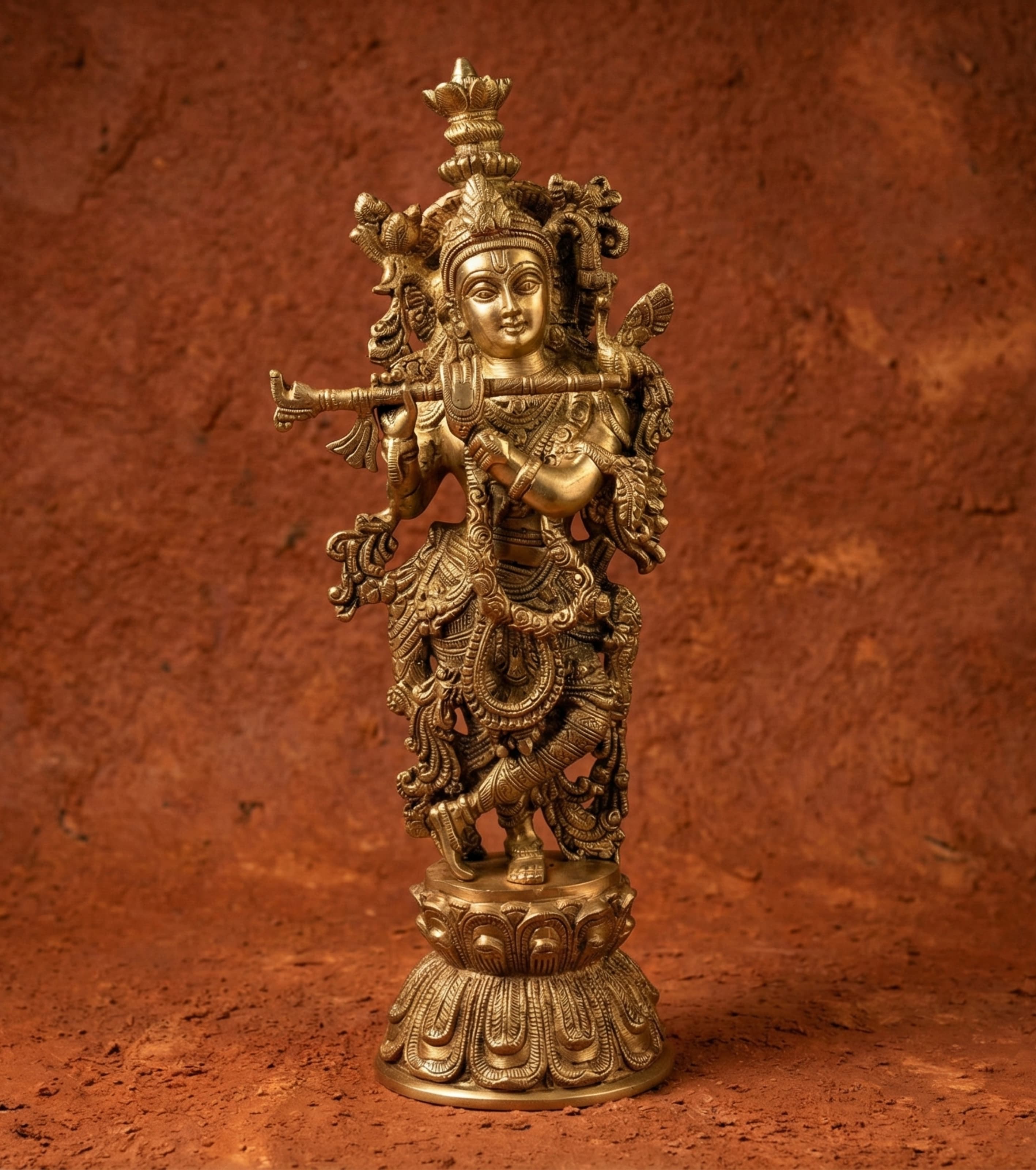 Brass Krishna Idol (18")