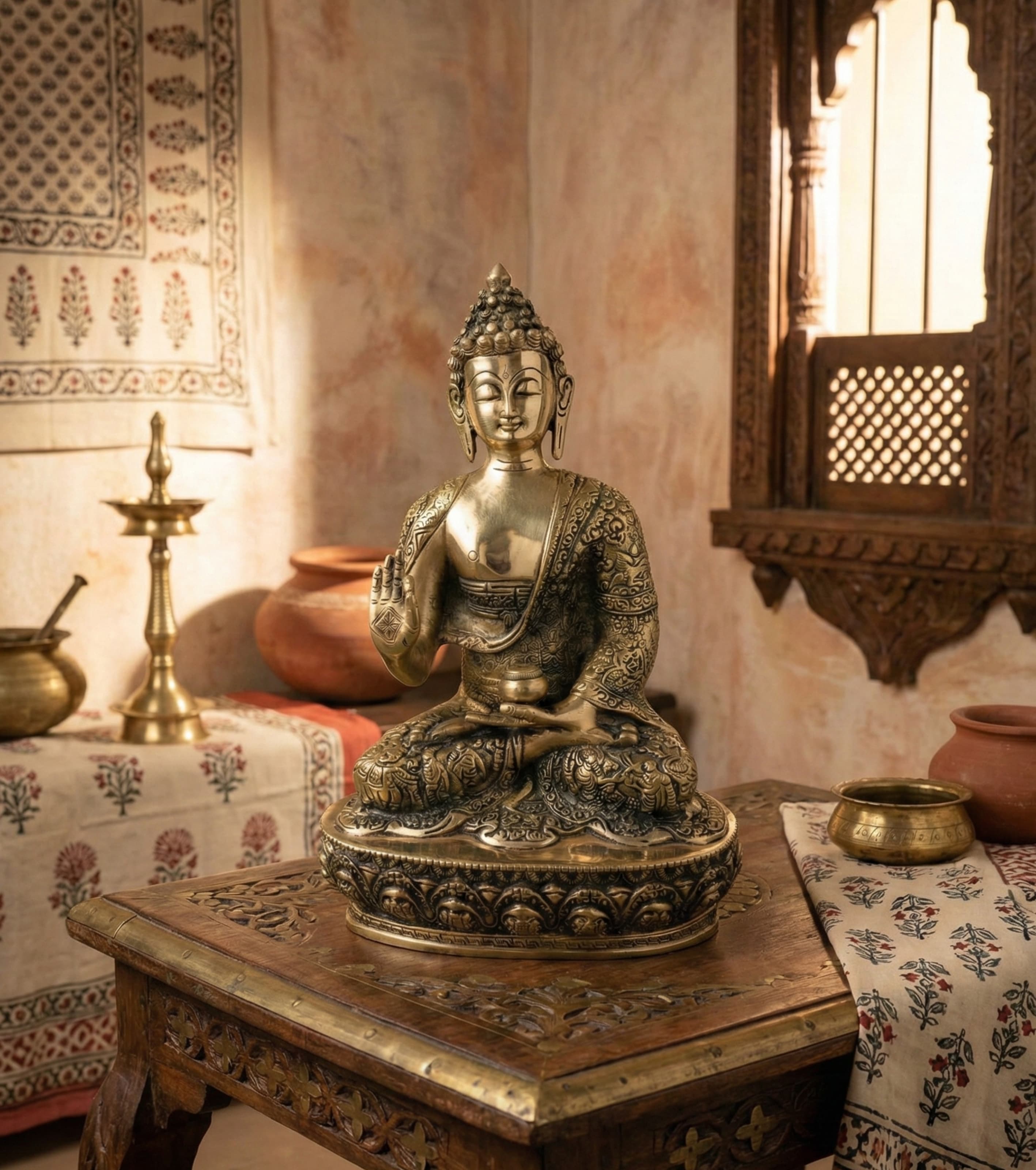 Meditating Buddha Murti (12")