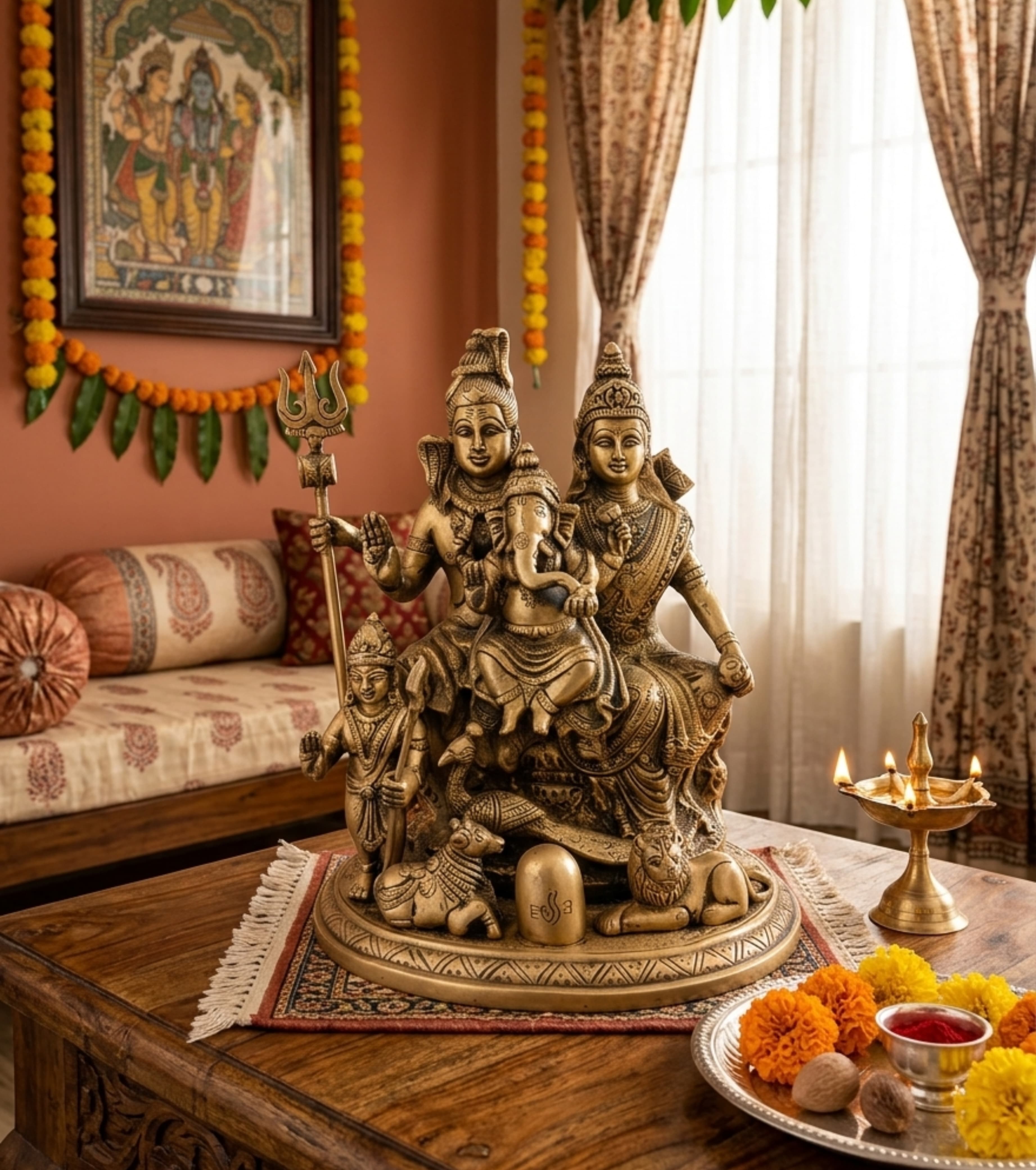 Shiva Family Murti (9")