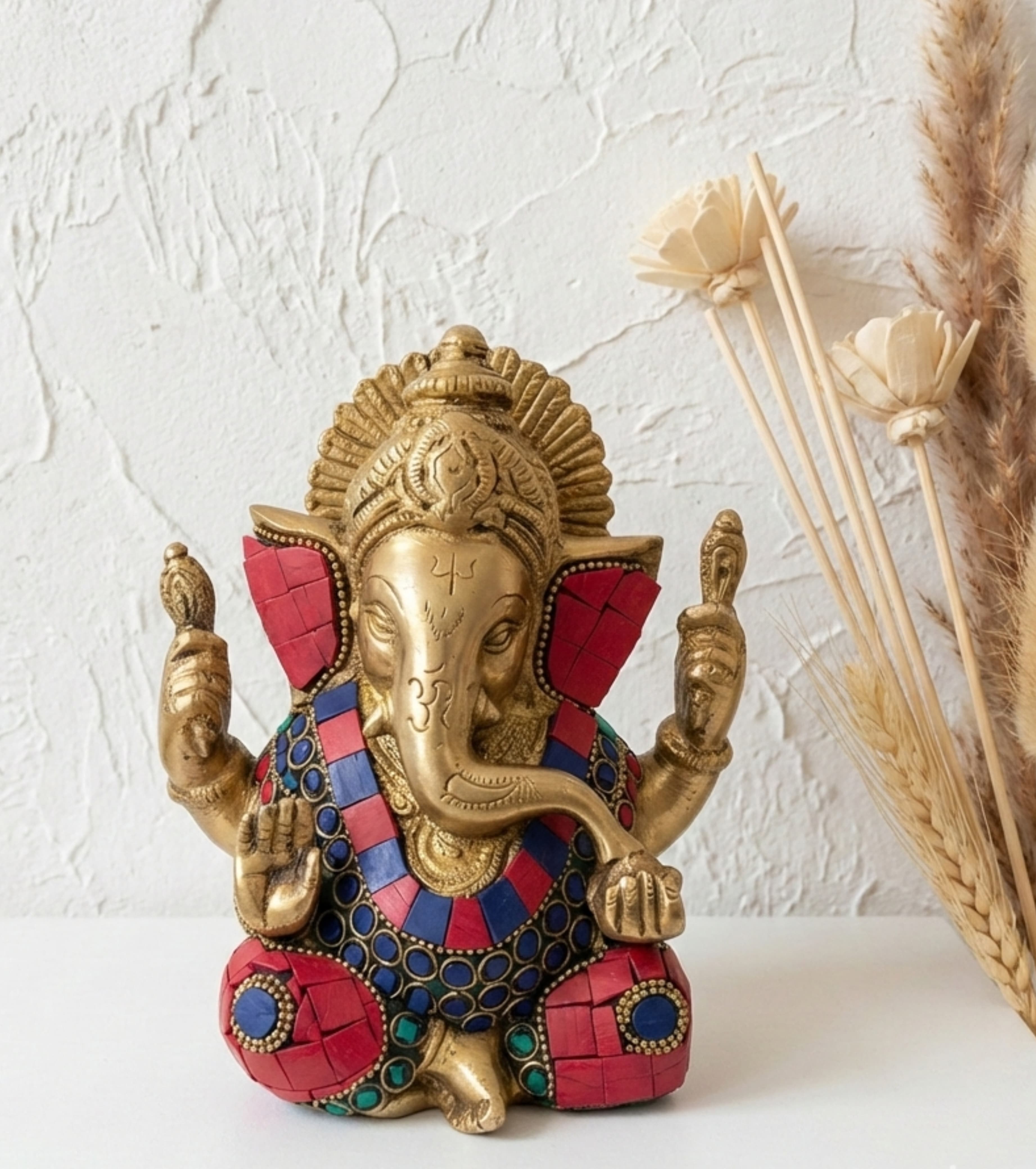 Ganesha with Stone Inlay(6")
