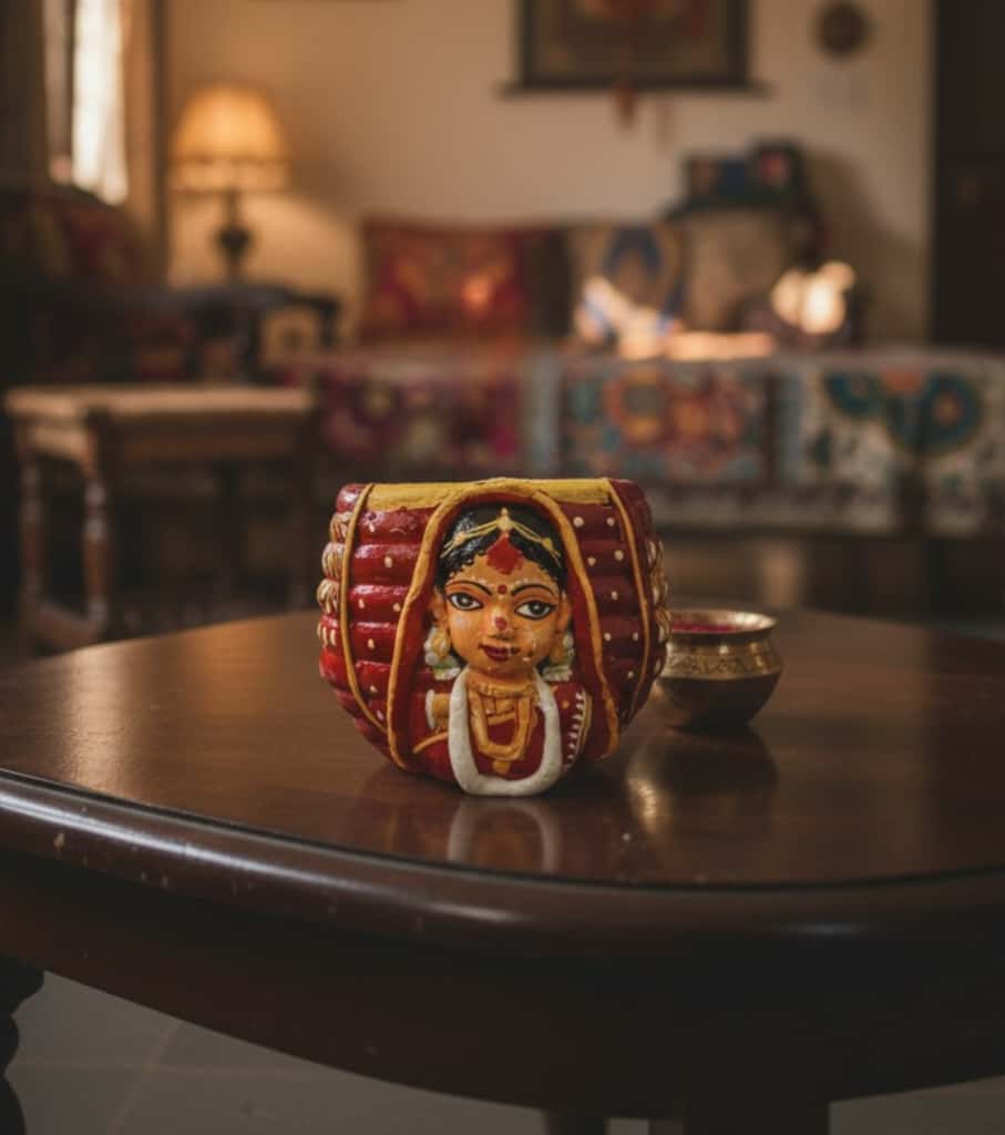 Premium Hand-Painted Wooden Kunke (3") – Authentic Bengali Groom's Sindoor Applicator | Indi Temptation