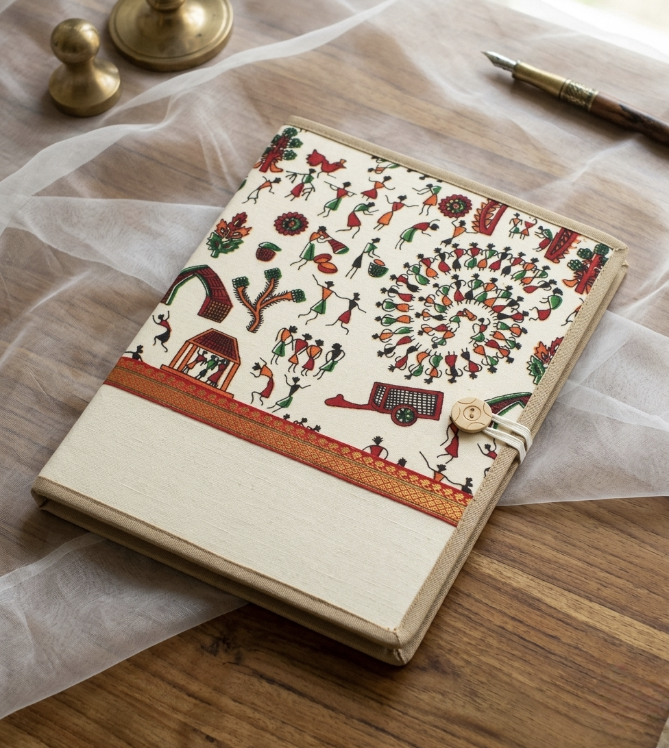 Printed Handcrafted Jute File Folder (MOQ 50pcs)( For more enquiry, Please contact @8100384587