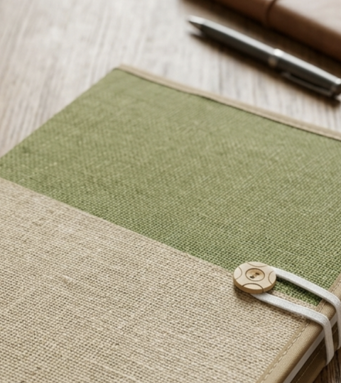 Dual Tone Handcrafted Jute File Folder (MOQ 50pcs)(For Bulk enquiry, Please contact @8100384587)