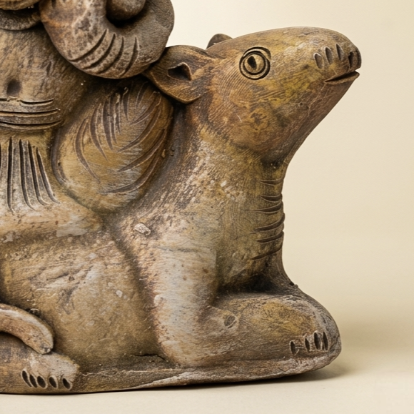 Handcrafted Terracotta Ganesha with Mushakraj (50 pcs)(For Bulk Enquiry Please contact @8100384587