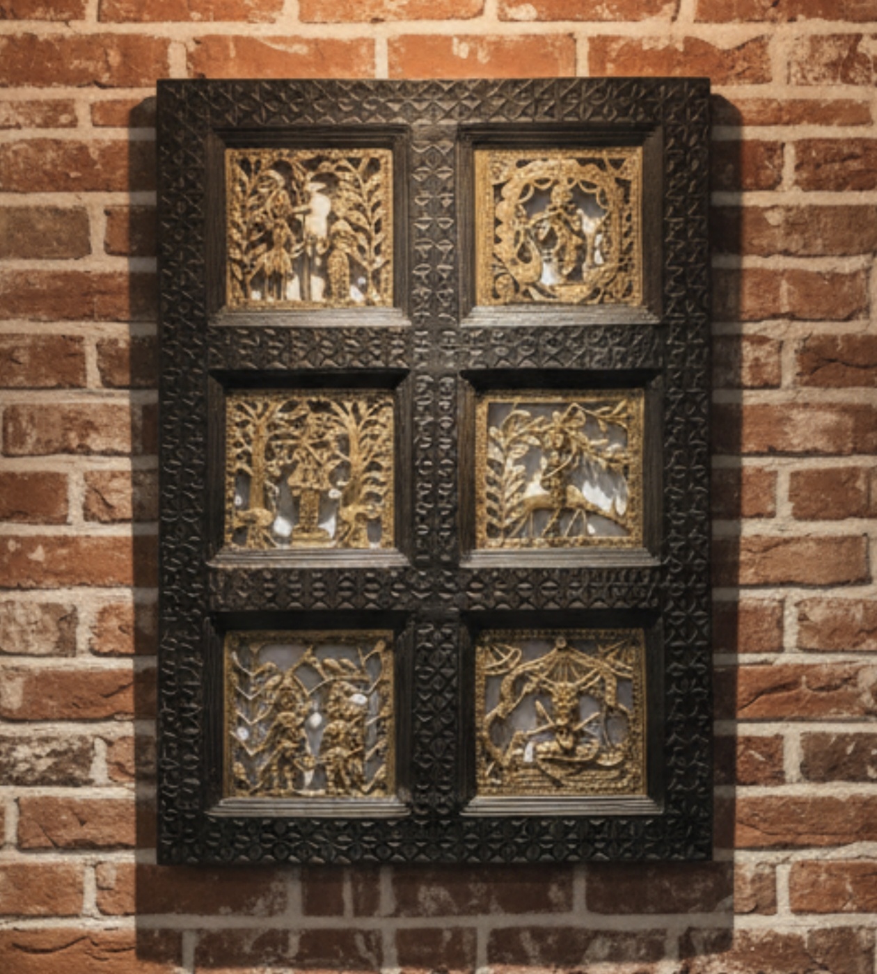 Handcrafted Multi-Panel Dokra Wooden Frame (16 x 24 inches | 50 pcs)