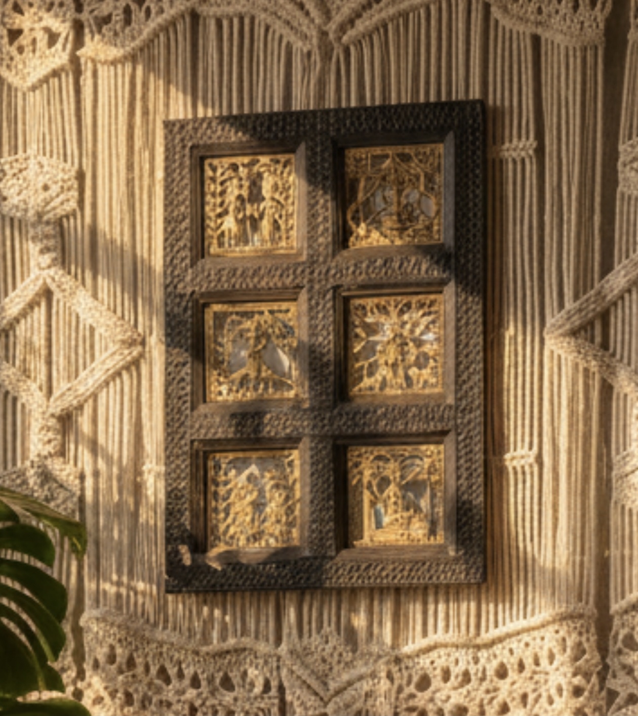 Handcrafted Multi-Panel Dokra Wooden Frame (16 x 24 inches | 50 pcs)