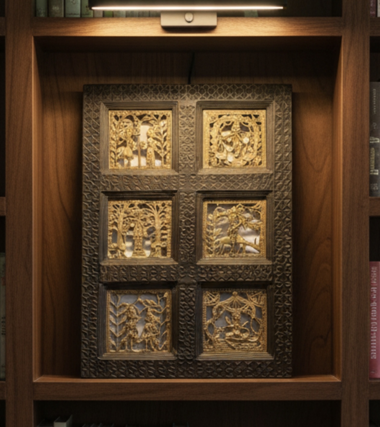 Handcrafted Multi-Panel Dokra Wooden Frame (16 x 24 inches | 50 pcs)