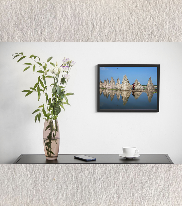 Premium Panoramic Art – Golden Threads of Bortir Bill by Sayantan Sengupta (12"x36") | Indi Temptation