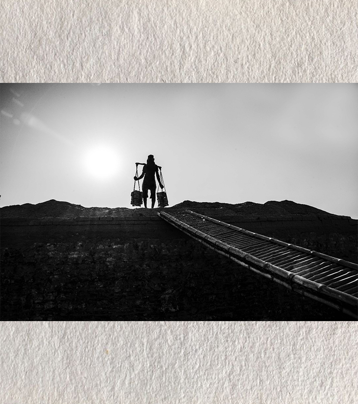 Premium Black & White Photographic Art – Work Hard: Silhouette of Resolve, Taki by Sayantan Sengupta (8"x12") | Indi Temptation