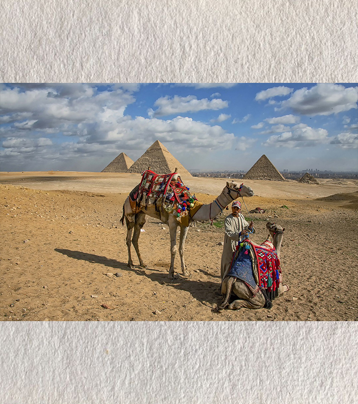 Premium Photographic Art – Desert Royalty: Pyramids of Giza, Cairo by Sayantan Sengupta (8"x12") | Indi Temptation