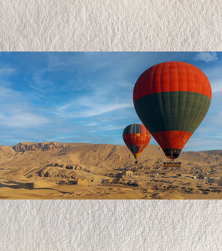 Premium Travel Photography – Hot Air Balloon Ride: Luxor, Egypt by Sayantan Sengupta (8"x12") | Indi Temptation
