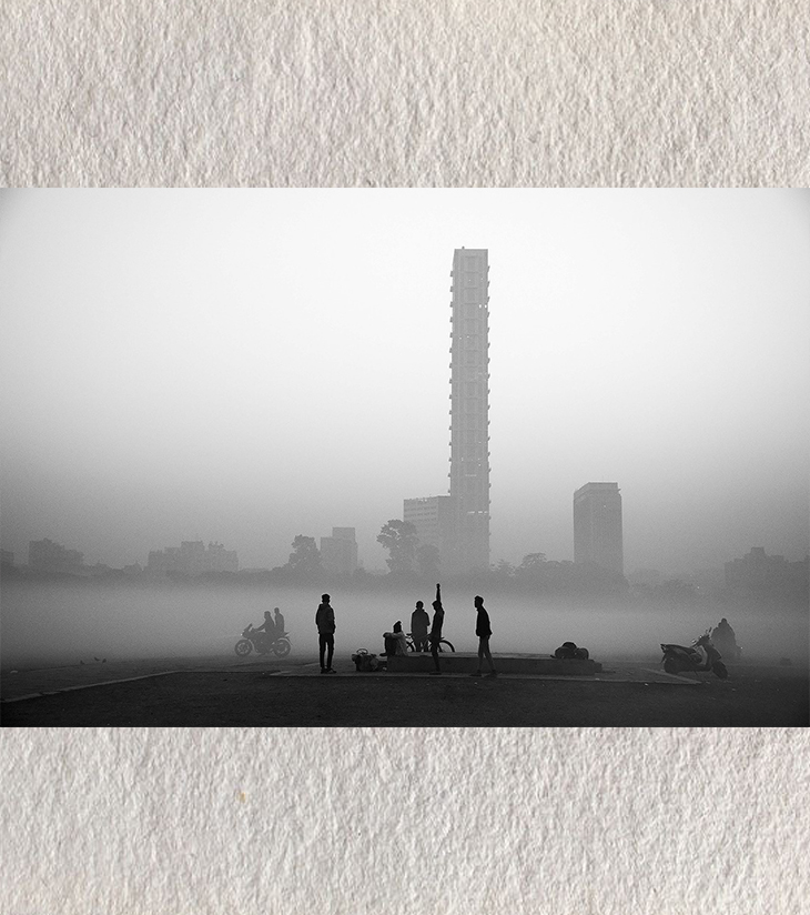 Premium Black & White Photographic Art – Morning Walk: Kolkata, West Bengal by Sayantan Sengupta (8"x12") | Indi Temptation