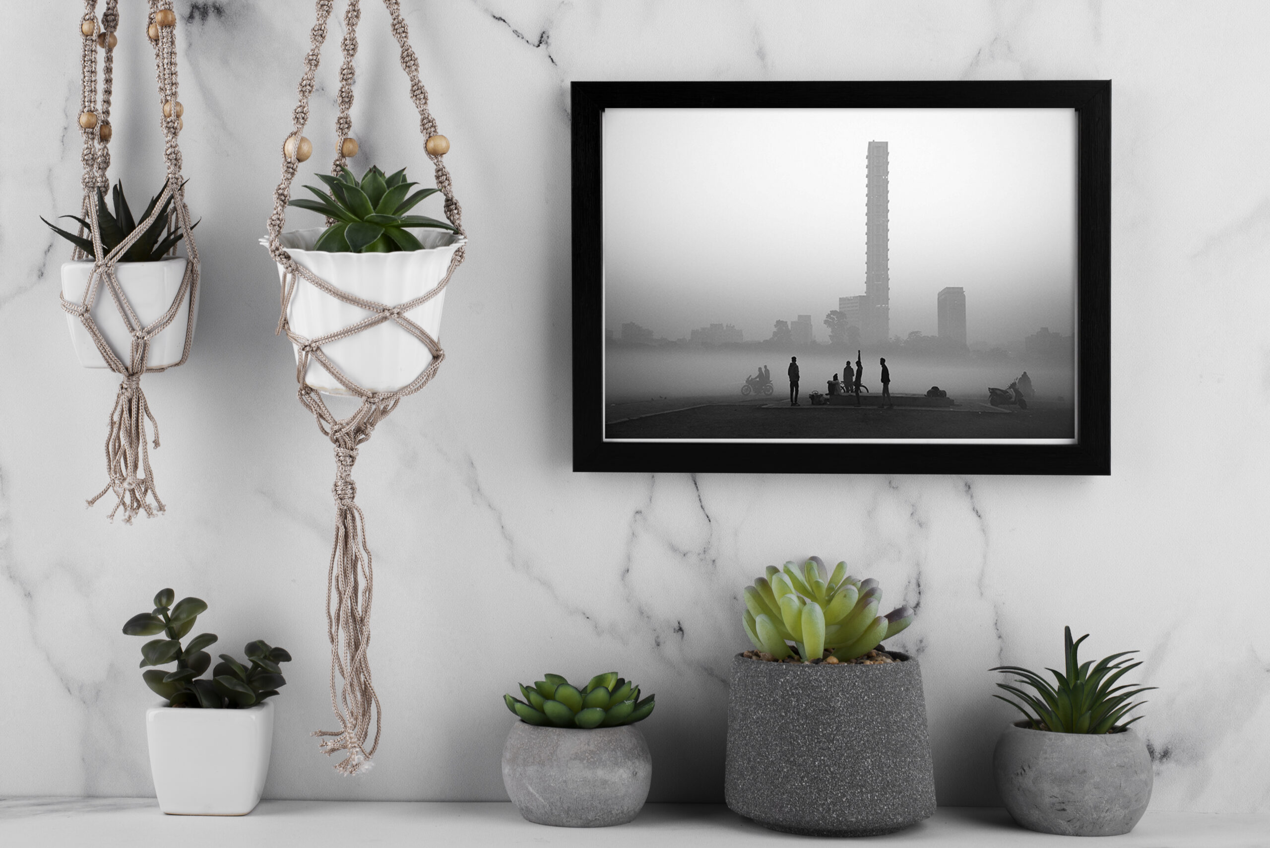 Premium Black & White Photographic Art – Morning Walk: Kolkata, West Bengal by Sayantan Sengupta (8"x12") | Indi Temptation