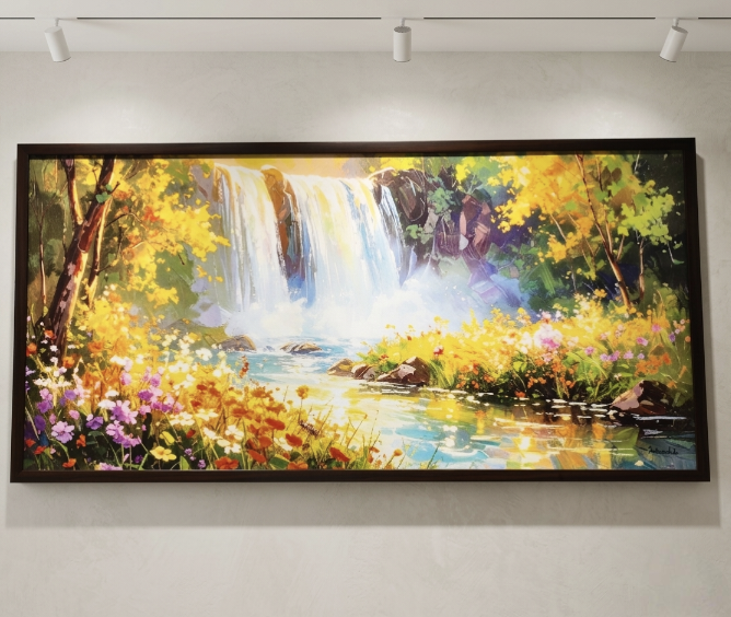Cascade of Light in Blooming Silence by Debashis Sen 