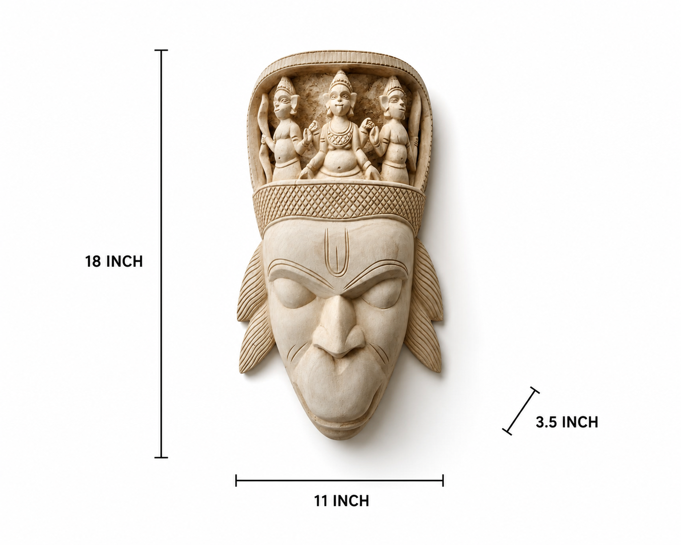 Hanuman with Bhadrakali, Ram & Lakshman Gomira Mask