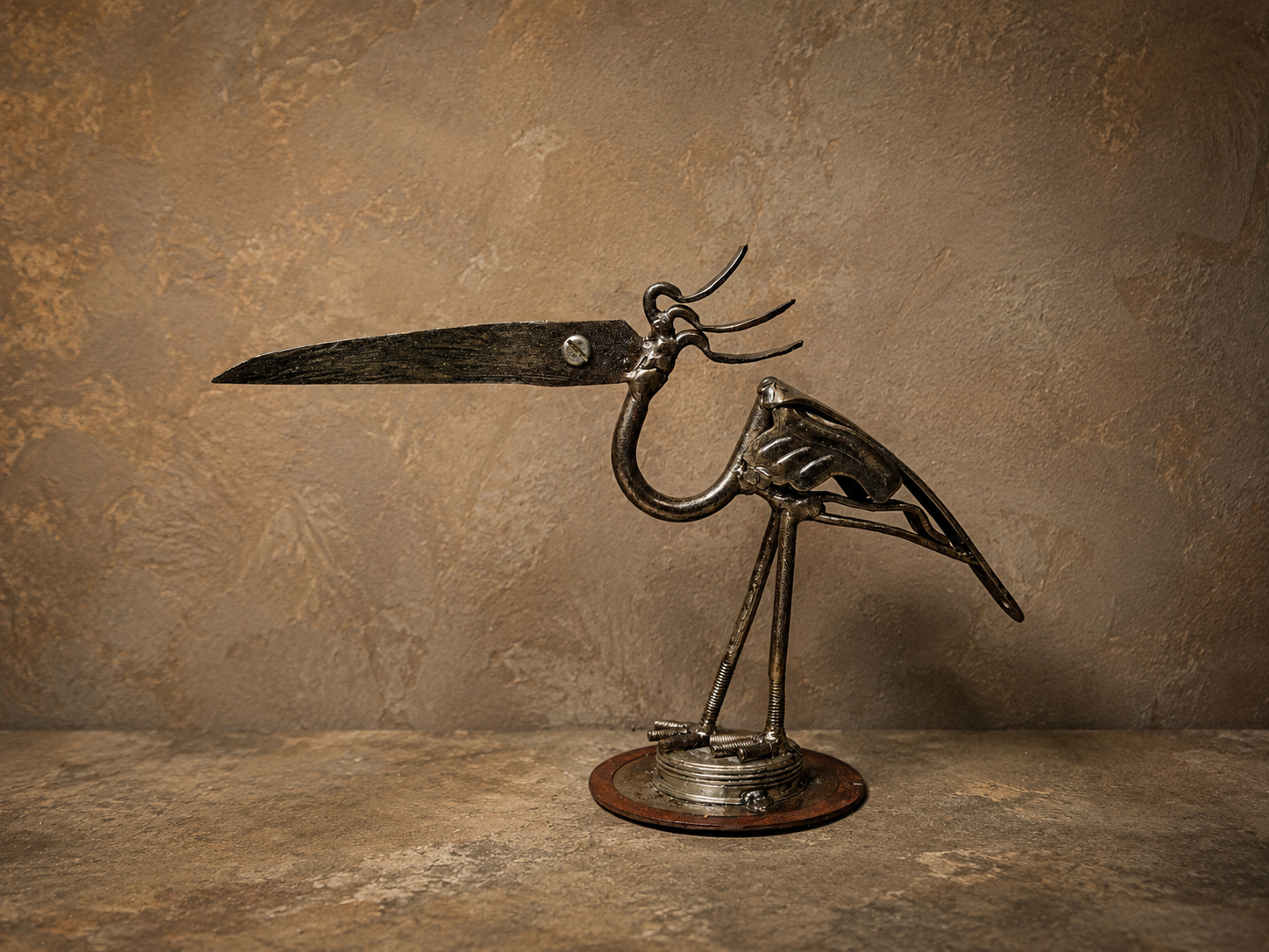 Scrap Metal Bird Sculpture