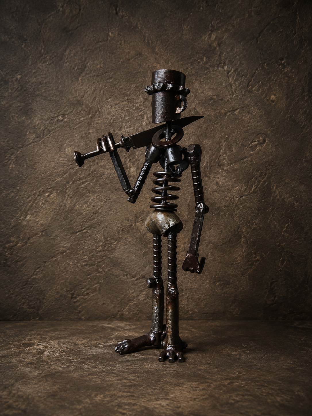 Flute Player Scrap Metal Sculpture