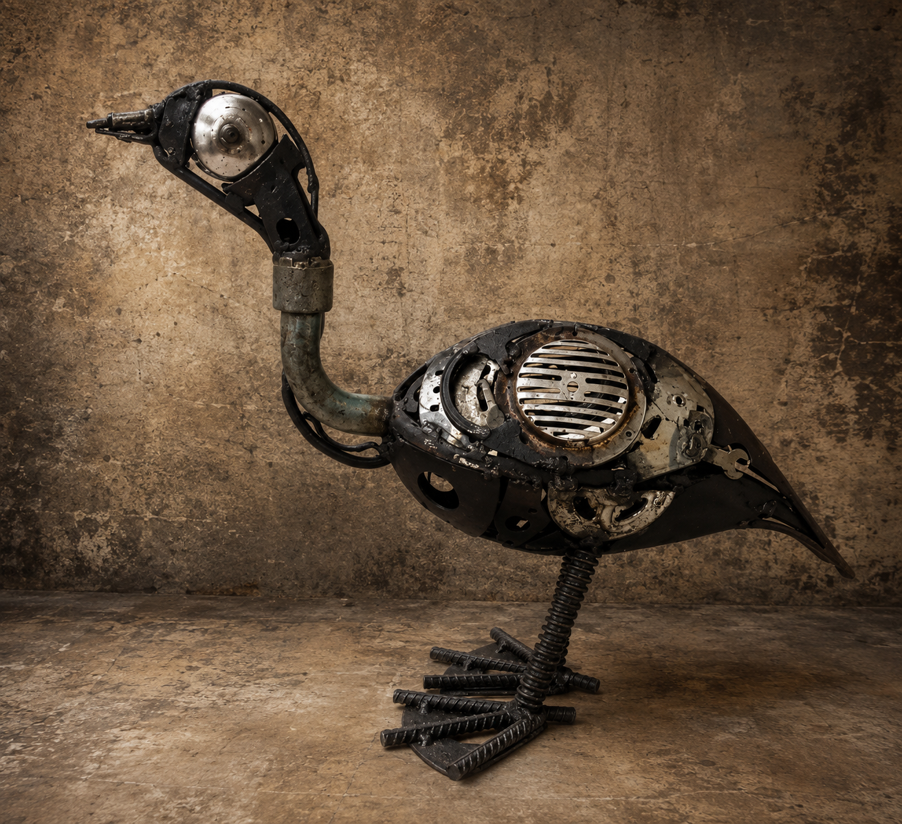 Swan Scrap Metal Sculpture