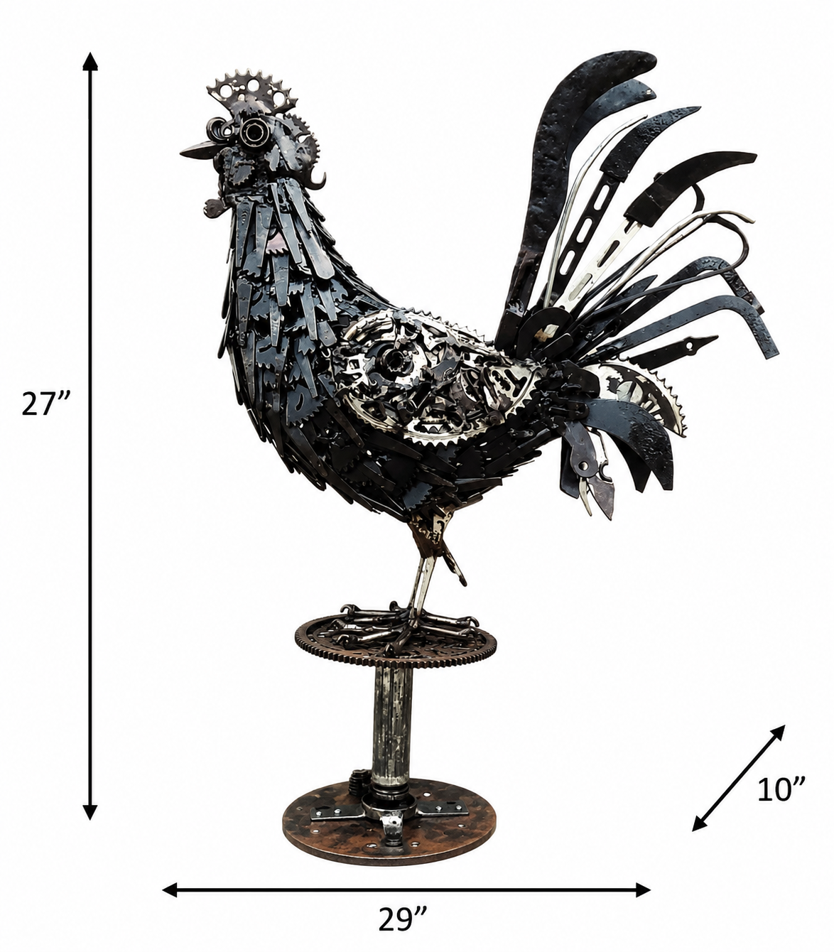 Rooster Scrap Metal Sculpture