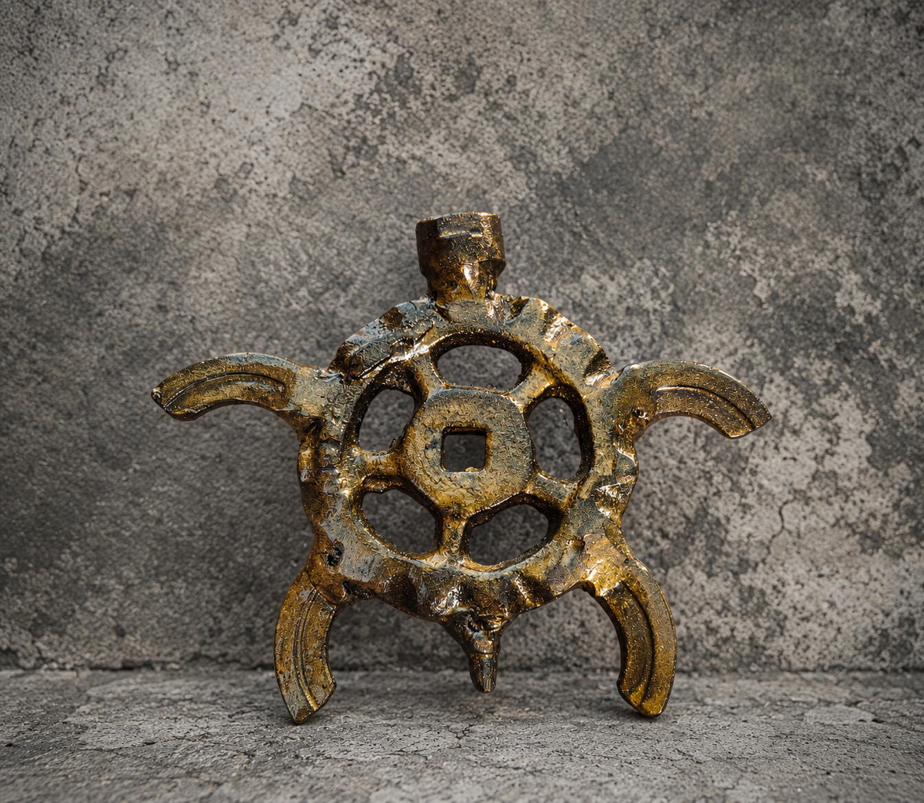 Turtle Scrap Art Paperweight 