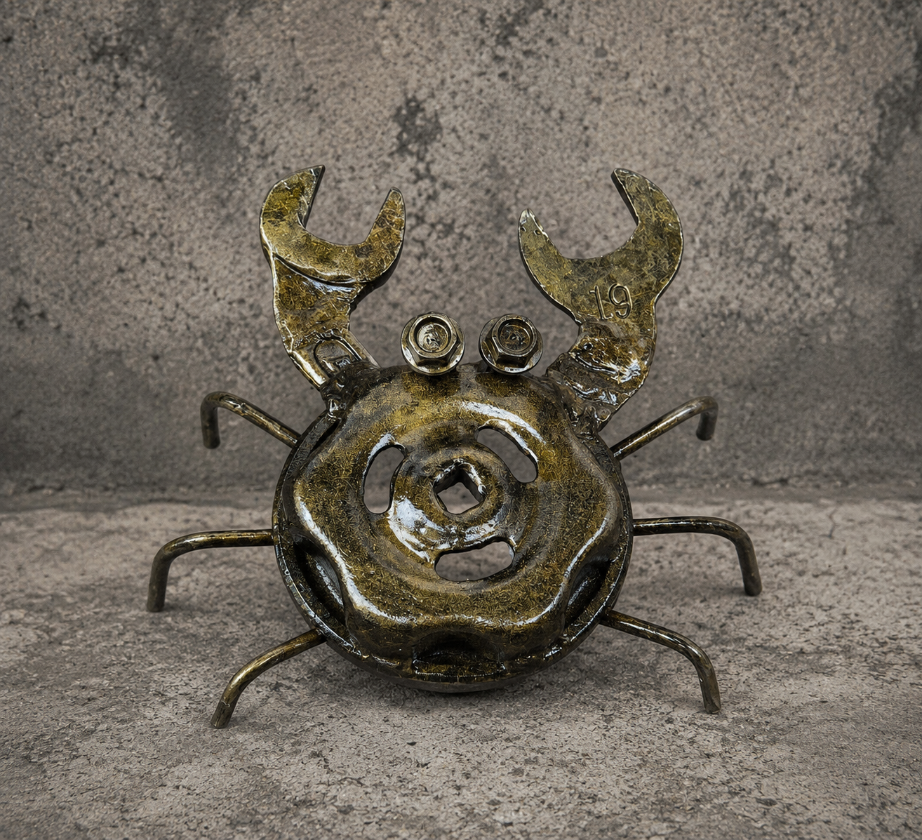 Metal Nut Crab Paperweight