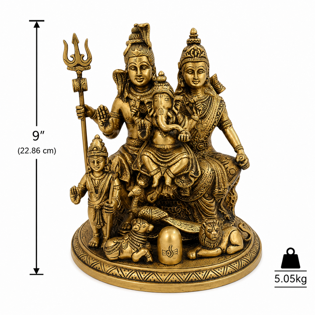 Shiva Family Murti (9")