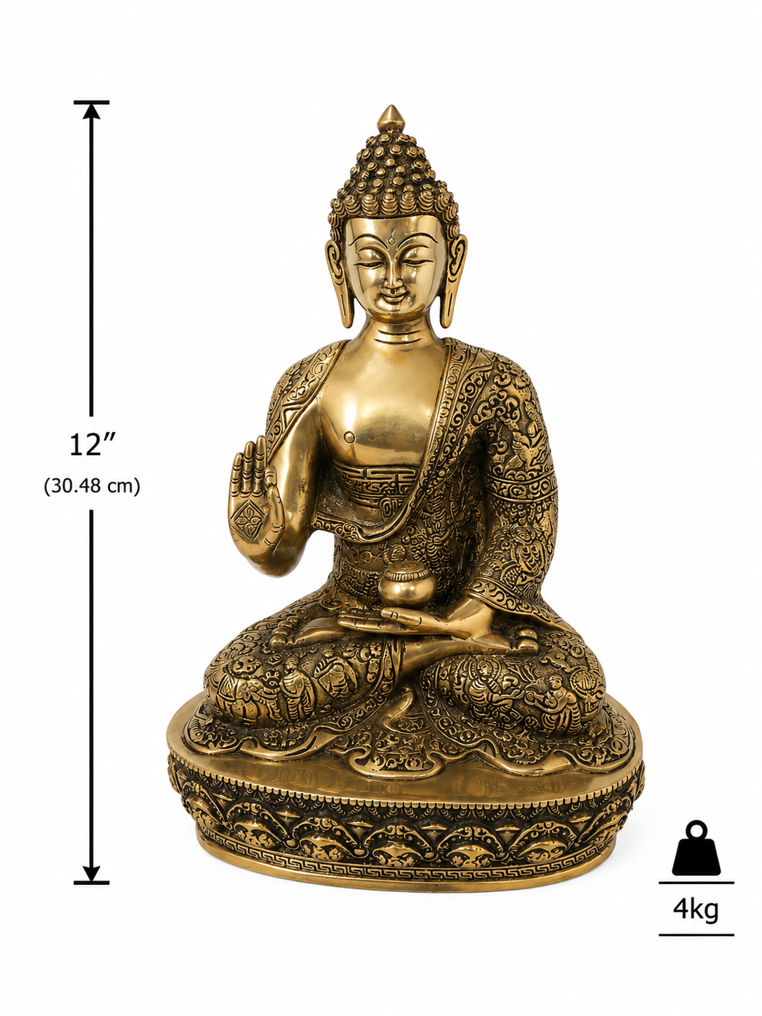 Meditating Buddha Murti (12")