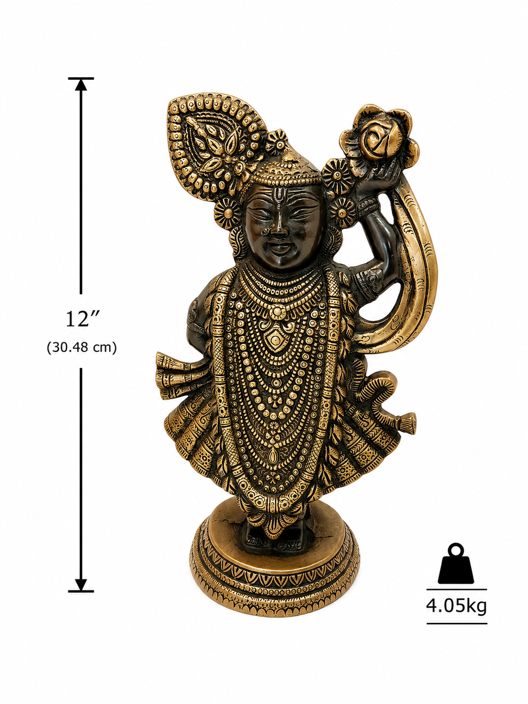 Shrinathji brass statue (12")
