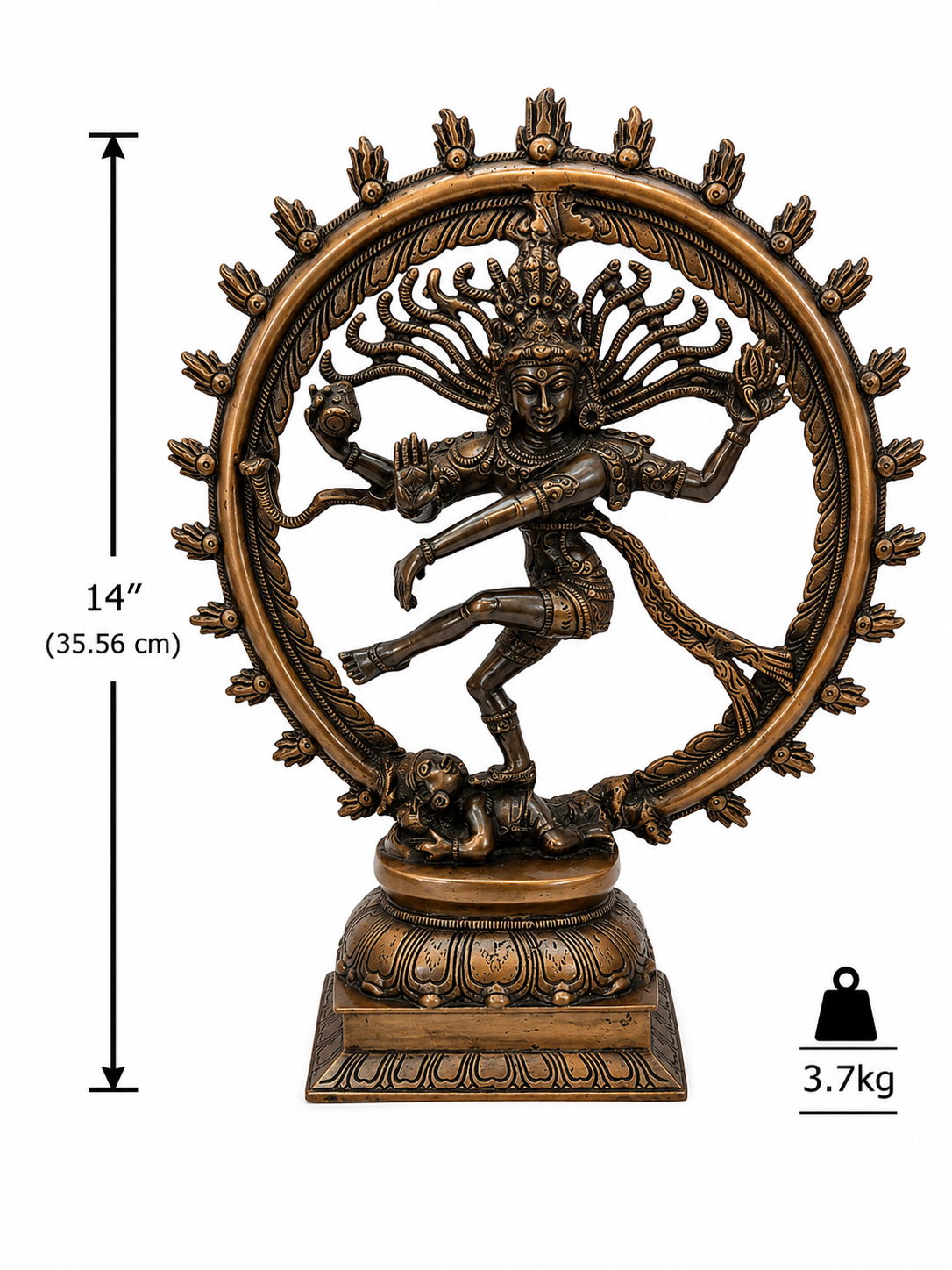 Antique Nataraja Statue (14")