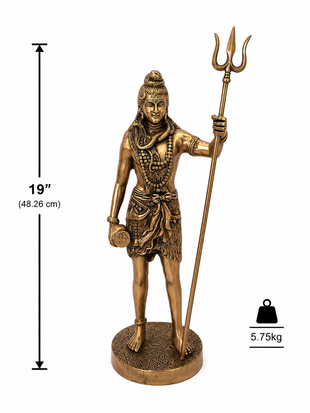 Shiva with Trishul Statue (19")