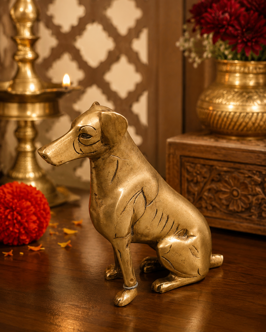 Brass Dog Sculpture